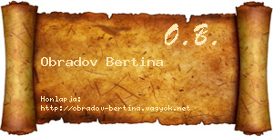 Obradov Bertina névjegykártya